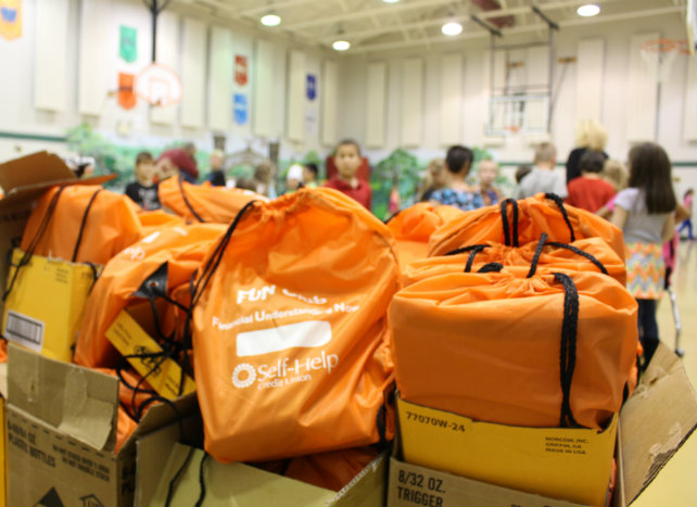 Orange backpacks