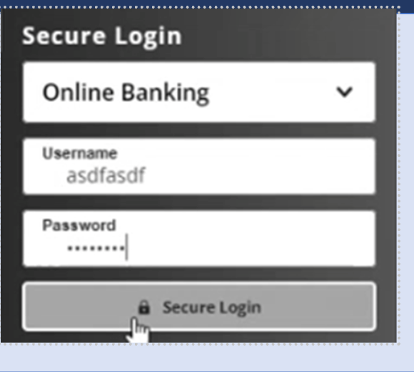 Secure Login screen with username and password fields