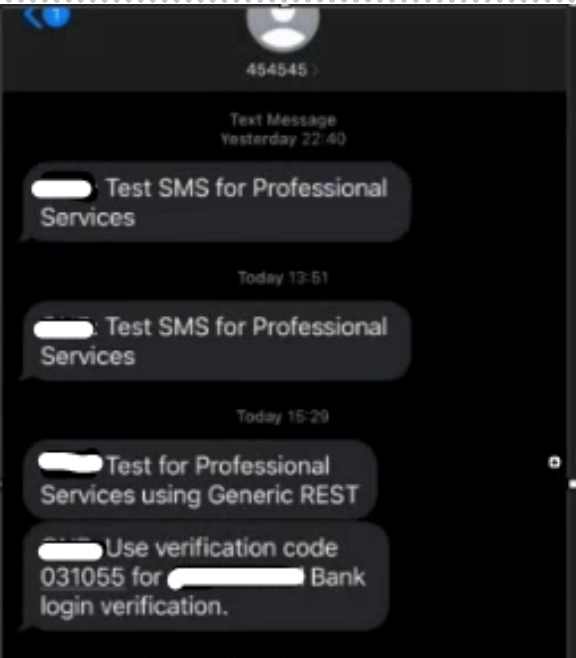 Text message containing a 6-digit verification code