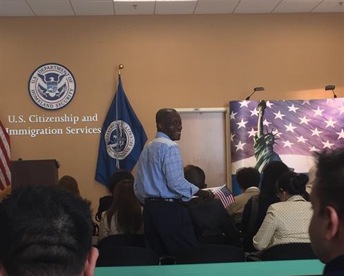 CreditBuilder borrower Aubert Semon Aubert Semon at Naturalization Ceremony