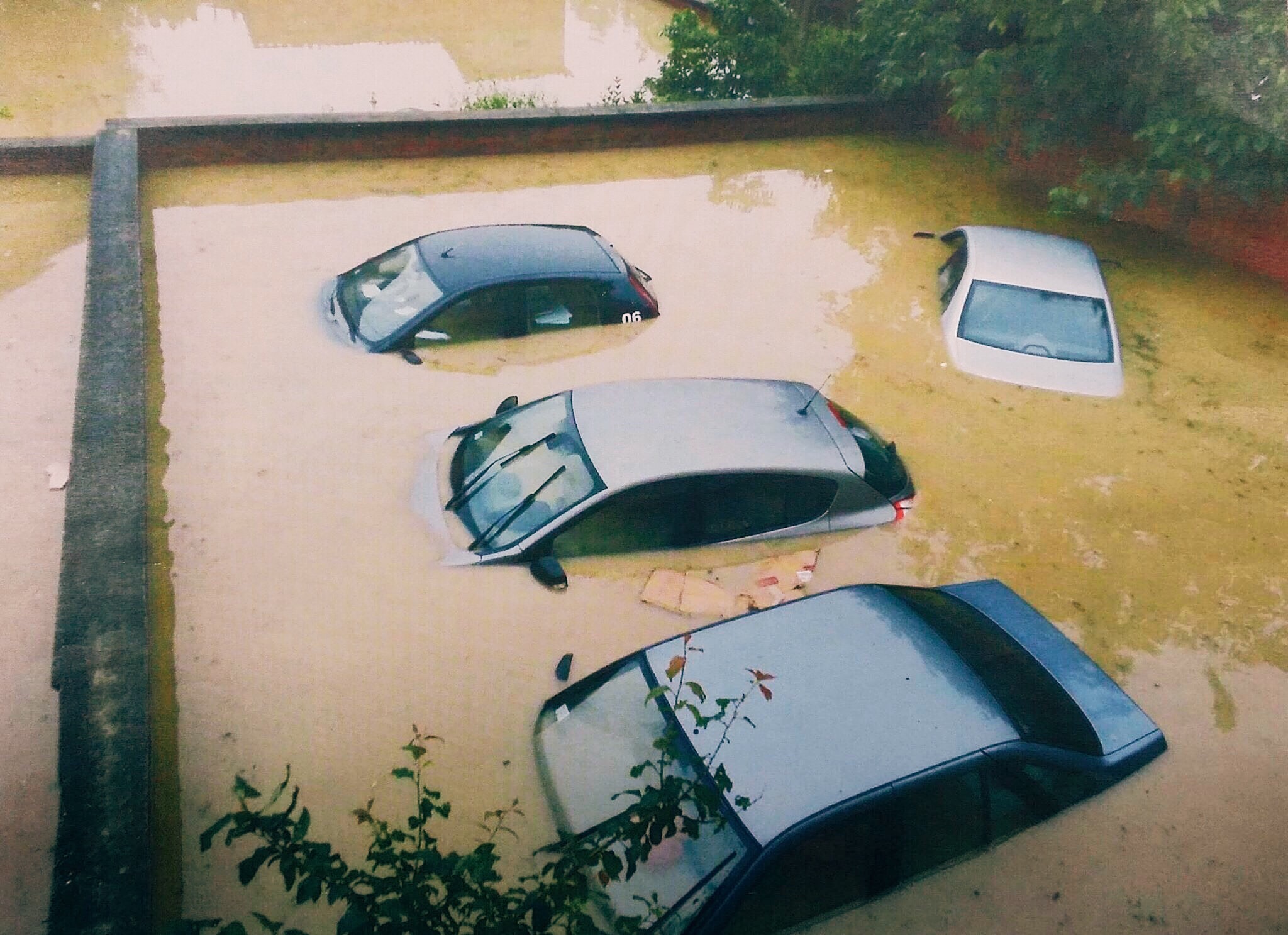 flooded cars