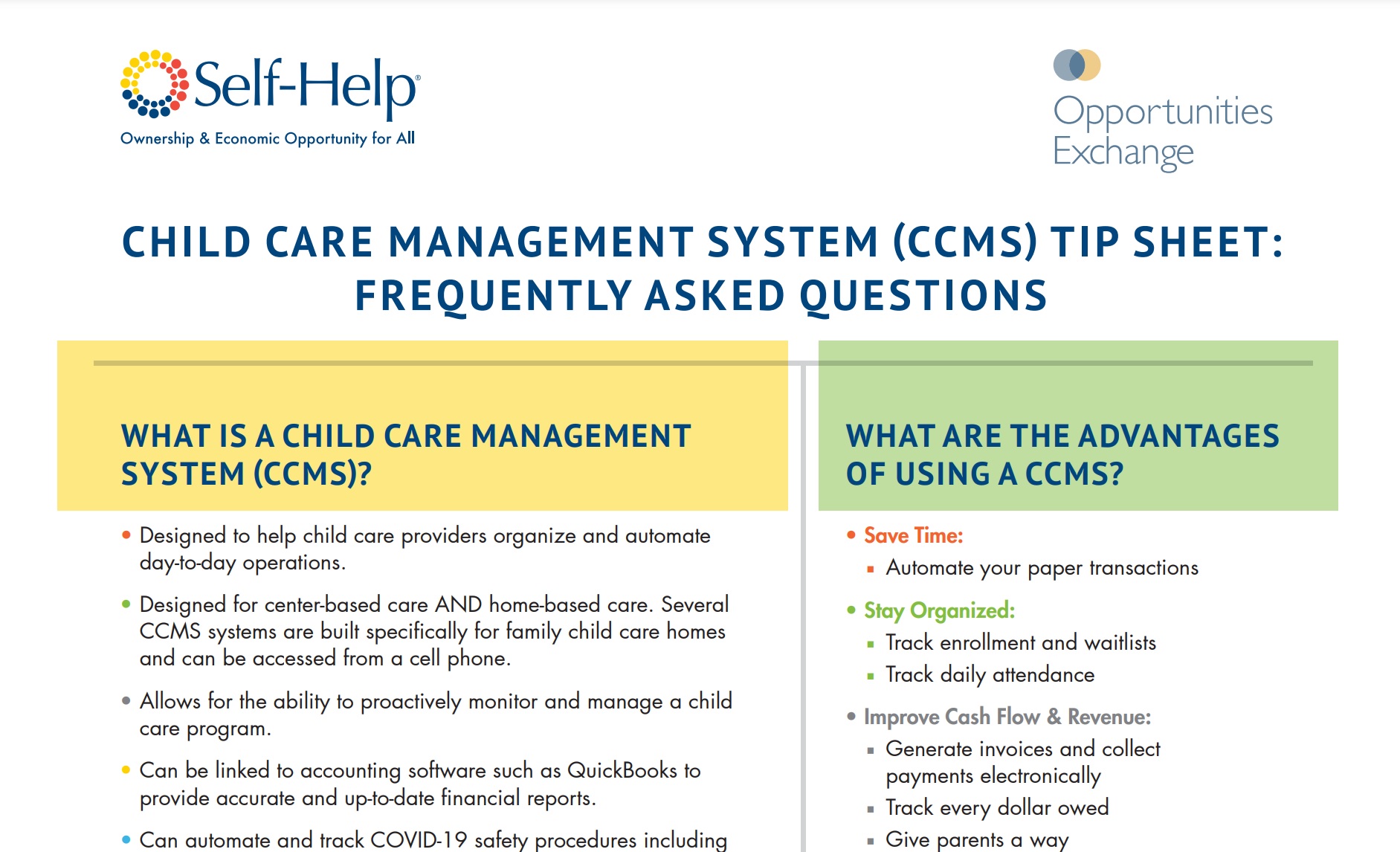 CCMS Tip Sheet