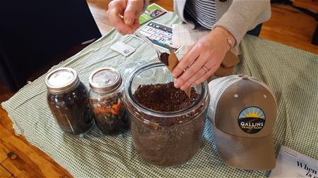 Composting Demo of composting at Revolution Mill Earth Day Expo.