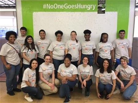 Group shot of Self-Help interns volunteering for hunger prevention