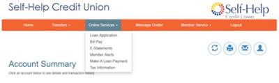 Online Banking Dropdown menu Online Banking Dropdown menu