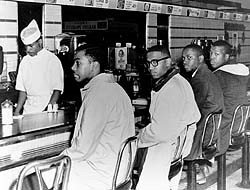 Sit-in four men at counter