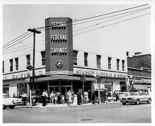 Old photo of Second Federal Savings building