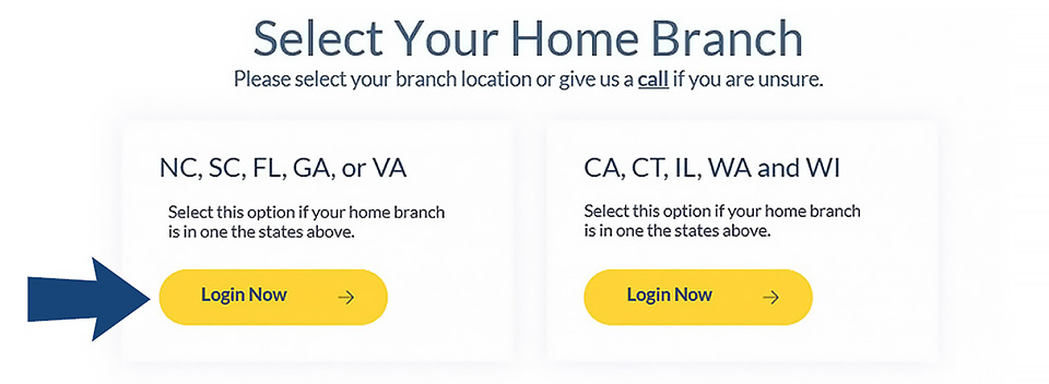 State selection login modal